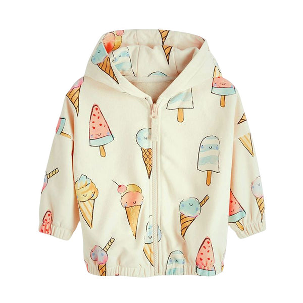 Baby Girl Ice Cream Print Pattern Zipper Coat In Autumn by MyKids-USA™