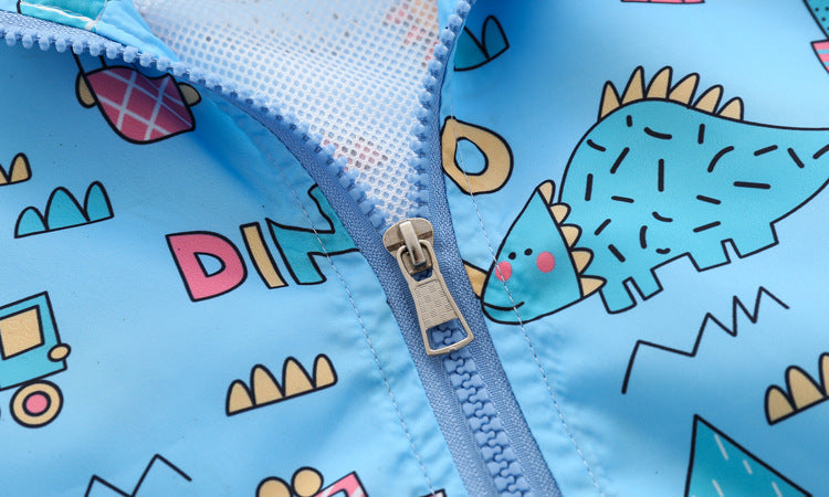 Baby Boy Cartoon Pattern Zipper Front Design Mesh Cloth Jacket Coat by MyKids-USA™