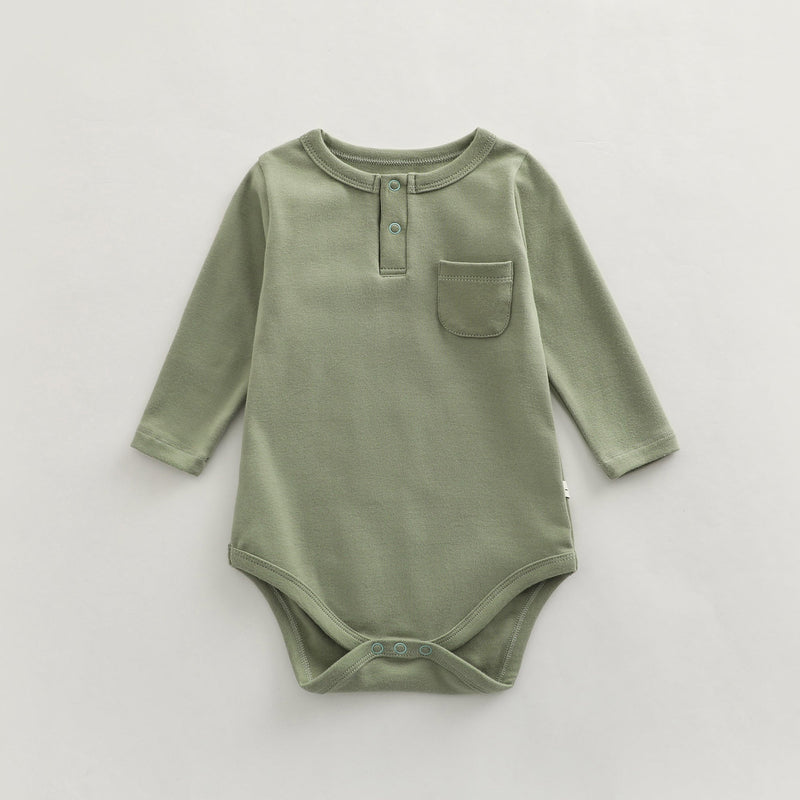 Baby Solid Color Long Sleeve Home Clothes Comfy Triangle Onesies by MyKids-USA™