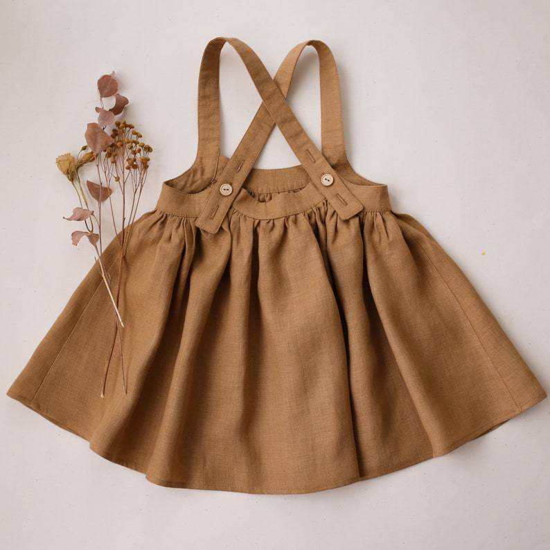Baby Girl Solid Color Sling Linen Cotton Vest Skirt by MyKids-USA™