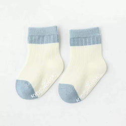 Baby Two Colors Contrast Boneless Bottom Dispensing Socks 1 Lot = 5 Pairs by MyKids-USA™