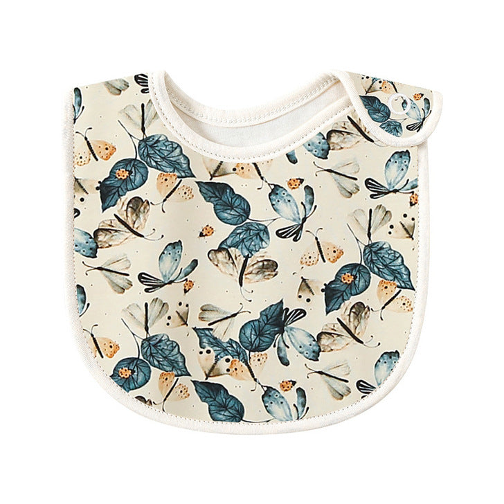 Baby Floral Print Covered Button Design Water Absorbing Bibs by MyKids-USA™