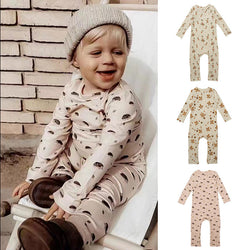 Baby Floral Print Pattern Long Sleeve Soft Cotton Jumpsuit by MyKids-USA™