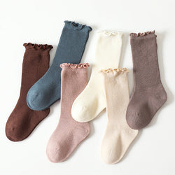 Baby Solid Color Wooden Ear Design Mid Tube Quality Socks by MyKids-USA™