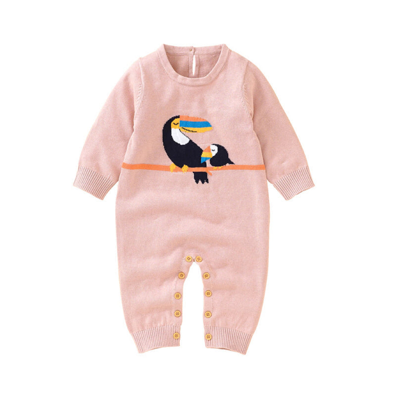 Baby Cute Bird Pattern Long Sleeve Knitted Pullover Rompers by MyKids-USA™