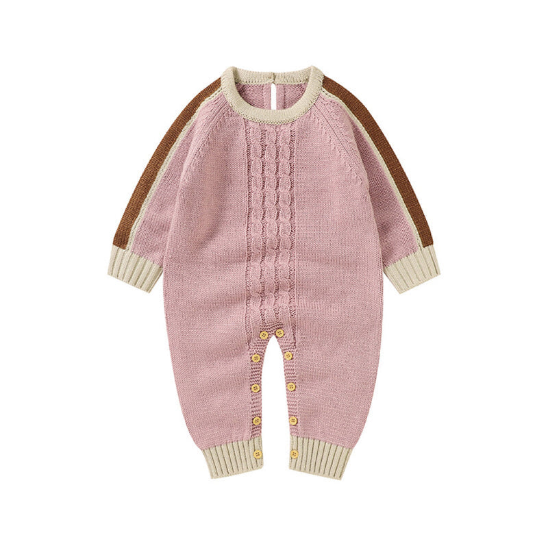 Baby Crochet Knitted Pattern Color block Design Knit Romper by MyKids-USA™