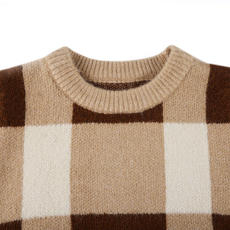 Baby Boy Plaid Graphic O-Neck Long Sleeves Western Classic Sweater by MyKids-USA™