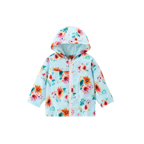 Baby Girl Floral Pattern Zipper Front Design Windbreaker Coat by MyKids-USA™