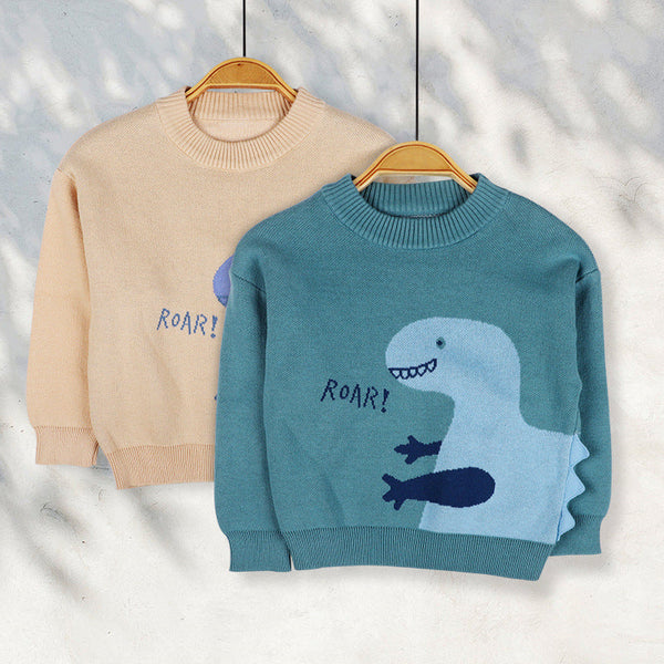 Baby Boy Cute Dinosaur Graphic Fashion Color Long Sleeves Sweater by MyKids-USA™