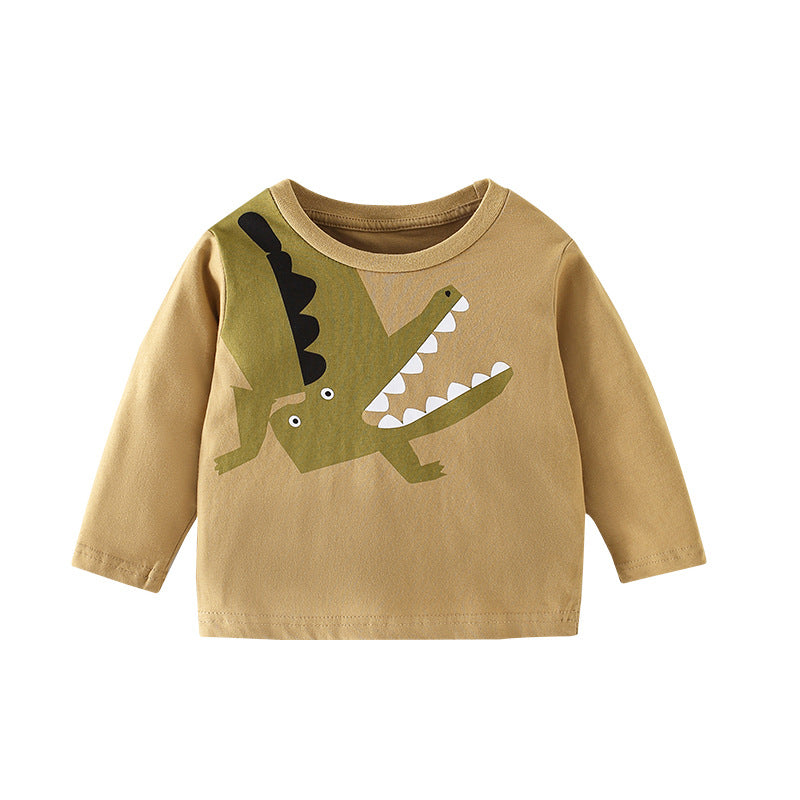 Baby Boy Cartoon Animal Graphic Long Sleeve Autumn Shirt by MyKids-USA™