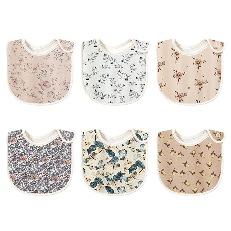 Baby Floral Print Covered Button Design Water Absorbing Bibs by MyKids-USA™