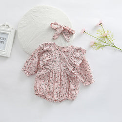 Baby Girl Ditsy Flower Pattern Long Sleeve Cute Bodysuit by MyKids-USA™