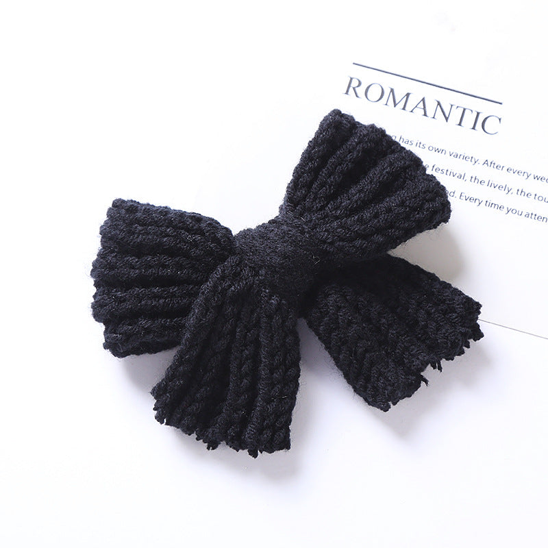 Baby Solid Color Big Knitted Bow Handmade Hairpin by MyKids-USA™