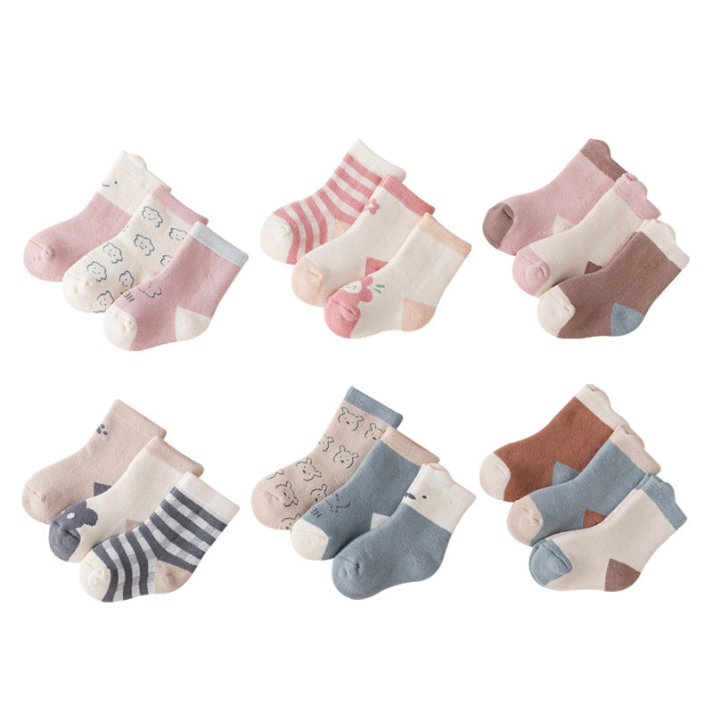 Baby Cartoon Print Pattern Thickened Soft Cotton Socks by MyKids-USA™