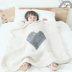 Children’s Heart Knitted Graphic Air Conditional Blanket Wool Quilt by MyKids-USA™