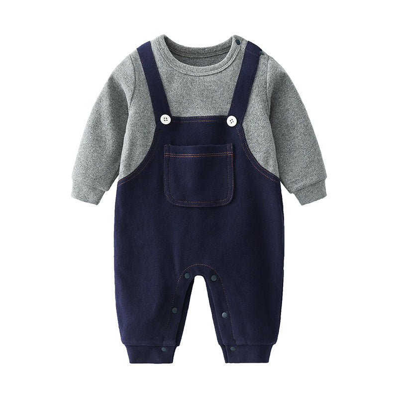 Baby Boy False 1-Piece Overall Design Gentleman Fashion Romper by MyKids-USA™