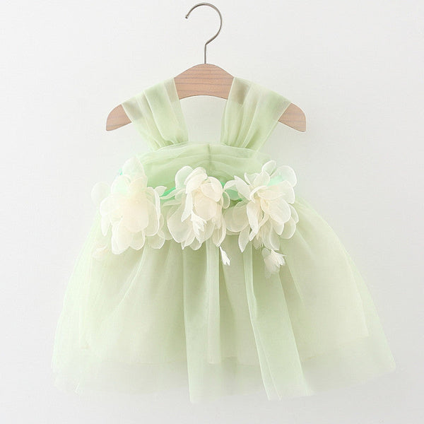 Baby Girl Flower Patched Design Mesh Princess Formal Dress by MyKids-USA™