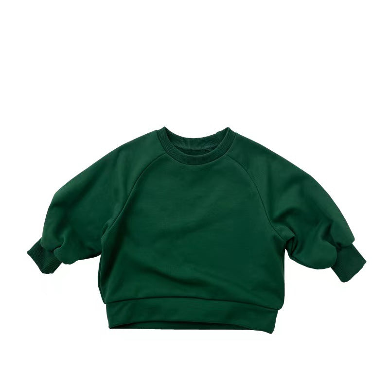 Baby Solid Color Long Sleeve Pullover Crewneck Hoodies by MyKids-USA™