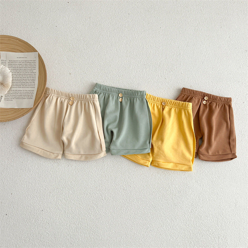 Baby Unisex Solid Color Comfy Summer Shorts In Summer by MyKids-USA™