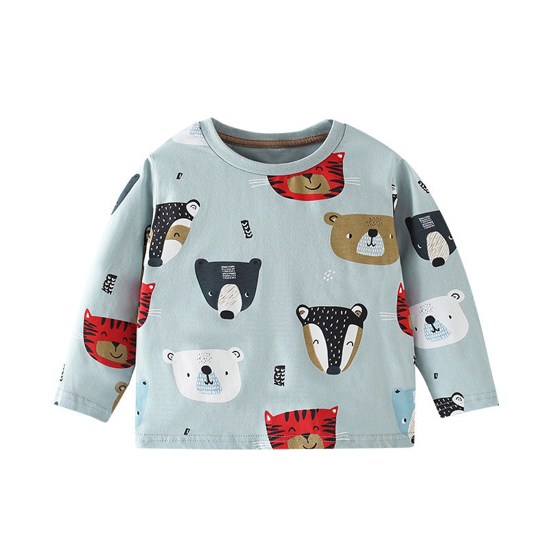 Baby Boy Cartoon Animal Graphic Long Sleeve Autumn Shirt by MyKids-USA™