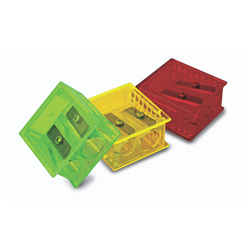 Eisen 2-Hole Square Pencil Sharpener, 6 pack by The Pencil Grip, Inc.