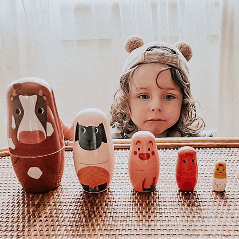Farm Animal Russian Dolls by Bigjigs Toys