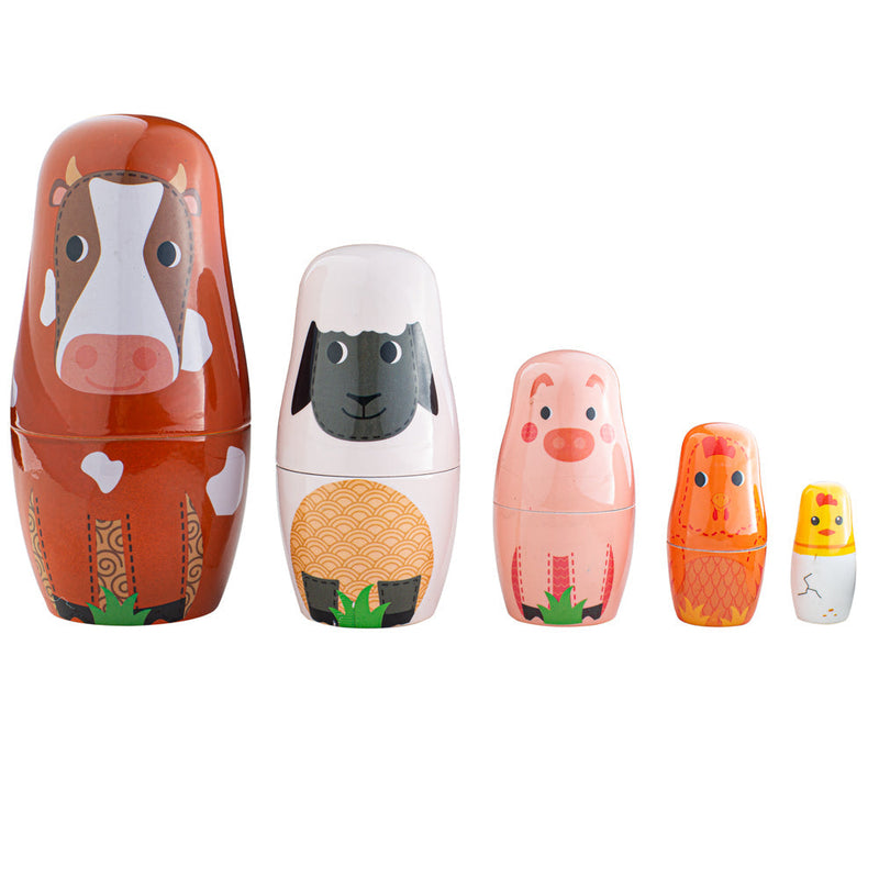 Farm Animal Russian Dolls by Bigjigs Toys