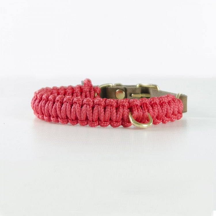 Touch of Leather Dog Collar - Lipstick by Molly And Stitch US