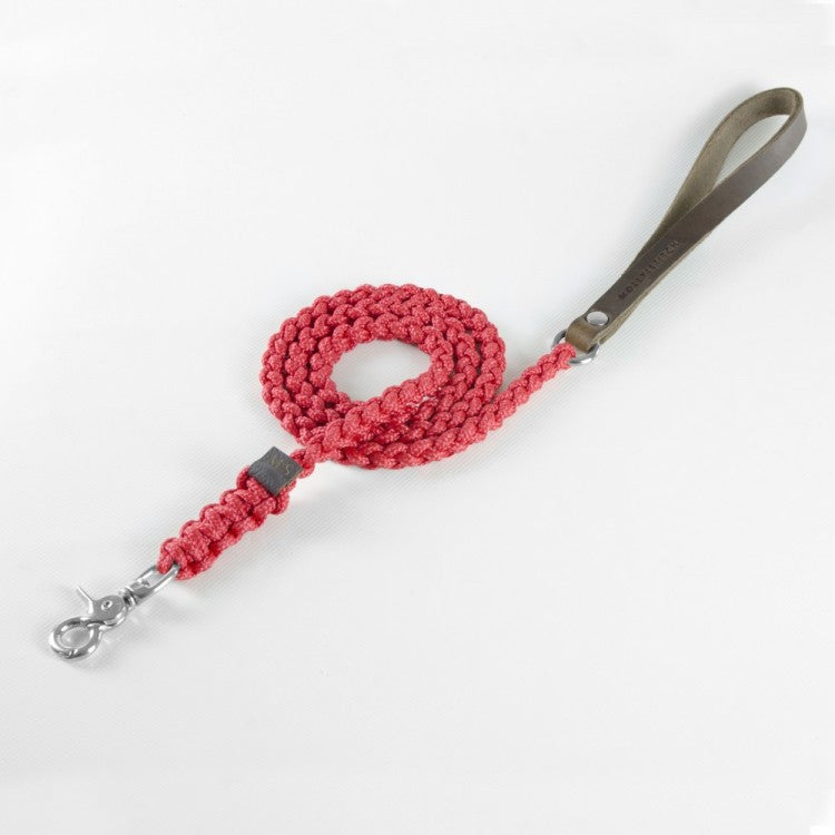 Touch of Leather Dog Leash - Lipstick by Molly And Stitch US