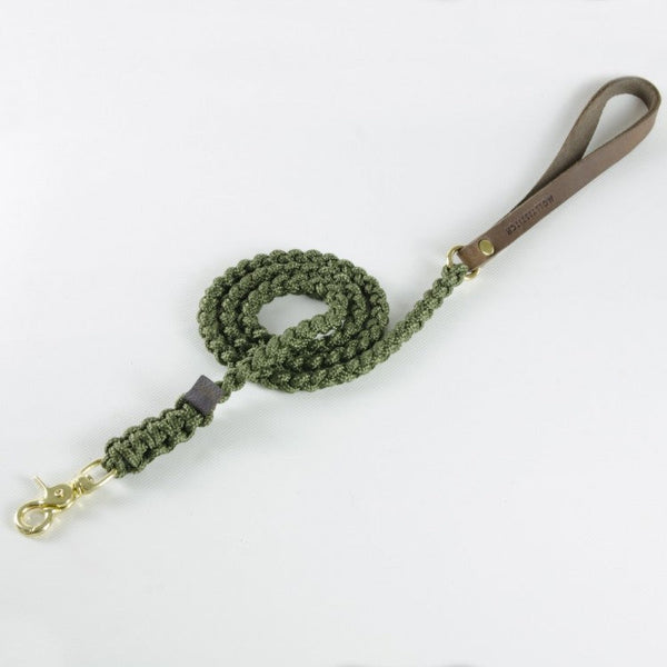 Touch of Leather Dog Leash - Military by Molly And Stitch US