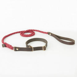 Touch of Leather Retriever Dog Leash - Redwine by Molly And Stitch US