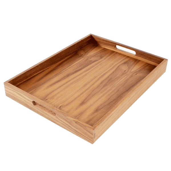 20 x 15 Inch Rectangular Walnut Wood Serving and Coffee Table Tray with Handles by Virginia Boys Kitchens